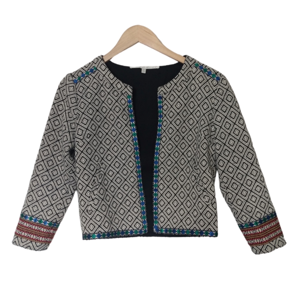 Lovers + Friends Geometric Pattern Blazer - Black… - image 6